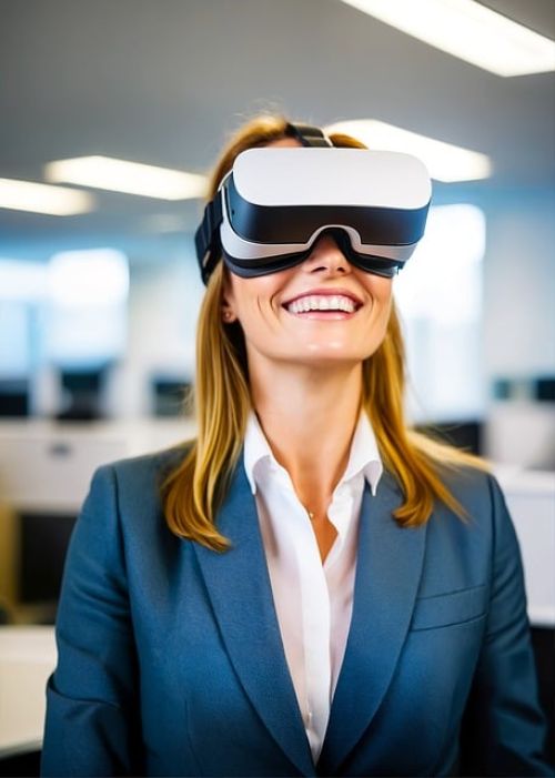 Messe Frau mit VR-Brille